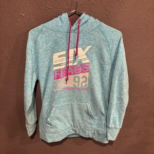 Blue Six Flags Hoodie